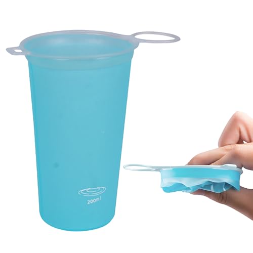 Botella de agua plegable, botella de agua deportiva - 200 ml de enjuague bucal suave y grande - Vaso para beber al aire libre para camping, mochilas, montañismo, picnics, ciclismo