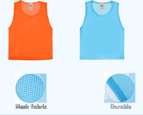 Imflyker Scrimmage Pinnies Jerseys Vests Pinnies For Youth Adult Sports Basketball, Soccer, Football, Volleyball (6 Orange + 6 Blue) #TOP1