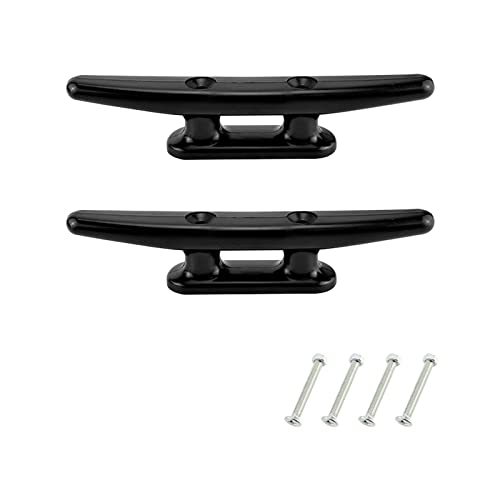 HZAOPZE 2 Pcs Abrazadera Amarre, 100mm Negro, Grapa Para Barcos,Cornamusas Para Muelles Amarre,Tacos Base Abierta Base Cuerda Marina,Taco Barco Nailon, Abierta Accesorios Hardware Para Barcos