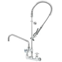 T&S Brass B-0279 Big-Flo Pre-Rinse Unit includes 8" Wall Mount, Add-On-Faucet, 14" Swing Nozzle, 36" Hose, 12" Bracket