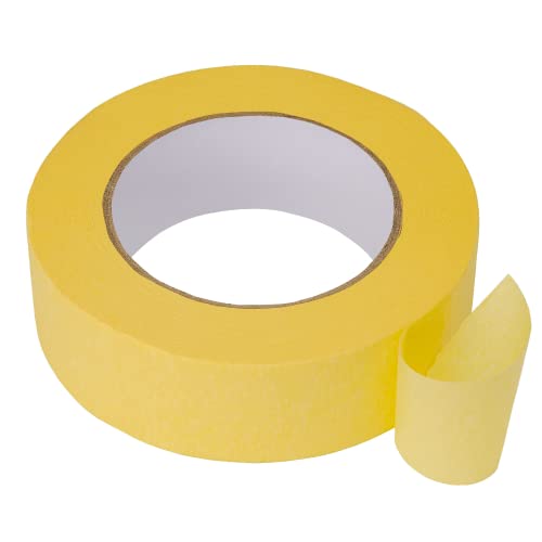 Lichamp 2-Pack Automotive Refinish Masking Tape Yellow 36Mm X 55M, Cars Vehicles Auto Body Paint Tape, Automotive Painters Tape Bulk Set 1.4-Inch X 60 Yards X 2 Rolls #TOP2