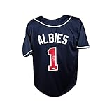 Ozzie Albies Autographed Atlanta Braves Custom Navy Baseball Jersey - JSA COA