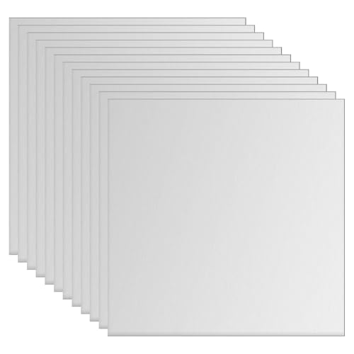 sourcing map Hoja de aluminio, 12 placas cuadradas de aluminio 6061 de 50 mm x 50 mm x 3 mm de grosor para uso industrial, tono plateado