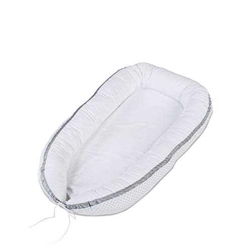 babybay Kuschelnest, weiß Punkte perlgrau