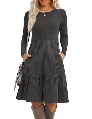 Zeagoo Women's Long Sleeve Round Neck Dresses 2025...