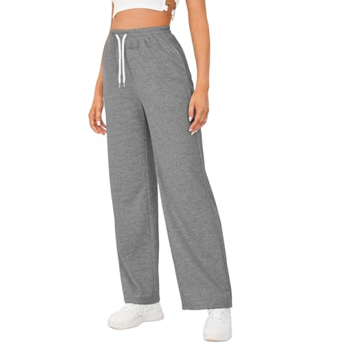 Womens Wide Leg Sweatpants Casual High Waist Baggy Sweatpants Boyfriend