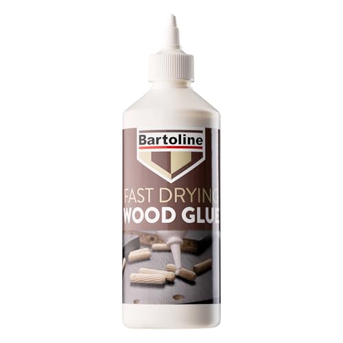 Bartoline Colle à Bois Bartoline 500 ml, D3 Résistante à l’Eau – Séchage Rapide et Transparent, pour Tous Types de Bois Dont Mdf et Panneaux de Particules, Adhérence Rapide, Serrage Possible