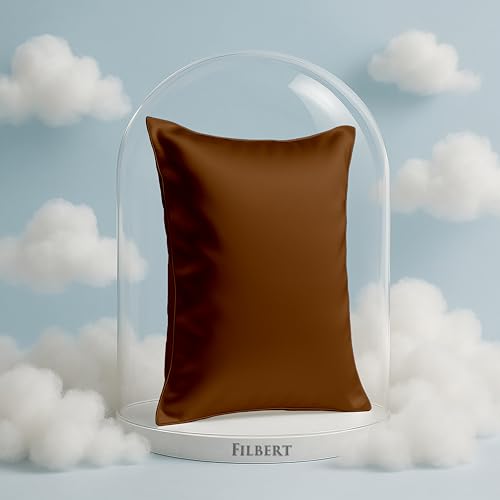 Image of Filbert Premium Satin Pillow Covers | Silky Satin Nights Where Comfort Meets Glamour | Best Gifting Collection - 18 inchx28 inch Inch - Chocolate