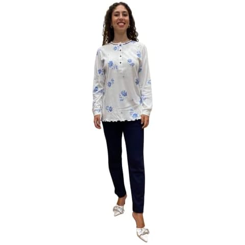SGARLATA Women's Cotton Pyjamas Set, Blue Cover