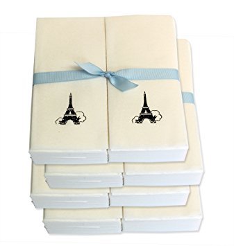 Desechables toallas de mano de invitados con cinta – en relieve con un negro Torre Eiffel – 750 CT