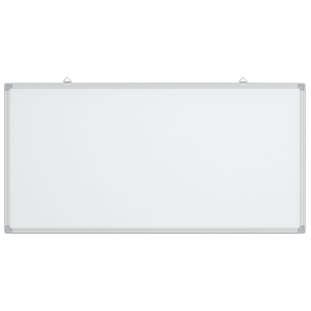 Magnetyczna tablica suchościeralna, 100 x 50 cm, aluminiowa rama, gładka powierzchnia lakierowana, z 2 haczykami, do pisania, rysowania i mocowania zdjęć, do biura, szkoły, konferencji