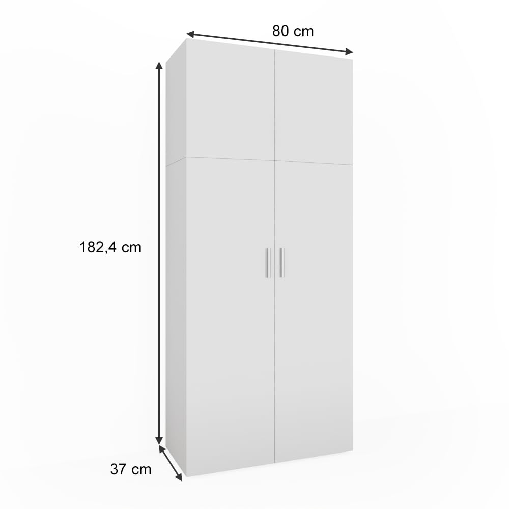 Vicco Aktenregal Frank, Weiß, 80 x 182.4 cm, zur übersichtlichen Aufbewahrung von Akten und Ordnern