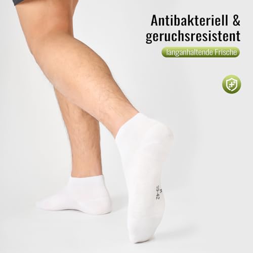 SukModen 12/24 Paar Sneaker Socken Herren Damen aus Bambus,Anti-Geruch Atmungsaktiv Weiche Halbsocken, Dünne Kurze Sneakersocken für Alltag, Freizeit, Shopping & Zuhause