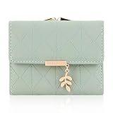 FEMONGY Cartera Mujer pequeña, Carteras de Mujer, Compartimento Independiente para Monedas en la Parte Posterior, Múltiples Compartimentos, Verde