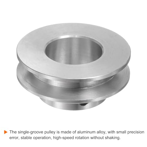 sourcing map Einzelrillen Riemenscheibe Keilriemenscheibe 20mm feste Bohrung 40mm Außendurchmesser Aluminiumlegierung mit Sechskantschlüssel für Bohrmaschine 6mm PU-Rundriemen