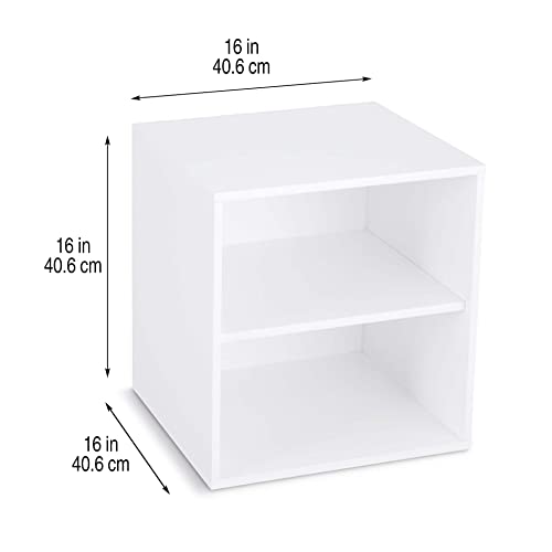 Simply Tidy 16”; White Modular Cube with Shelf