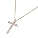 Amazon Essentials Rose 18K Gold Plated Sterling Silver Cross Pendant Necklace set with Infinite Elements Cubic Zirconia (2 cttw), 18