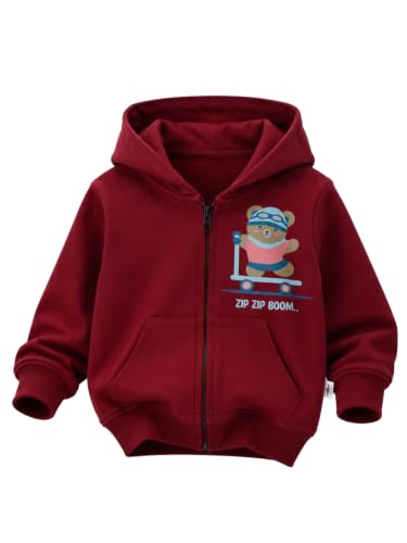 Image of The Mom Store Winter Jackets for Kids | Cute Sweatshirt and Cool Hoodies for Baby Boy and Baby Girls | with Zippers | Hoodie Cap
