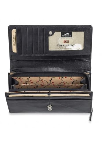 Mancini Casablanca Full Grain Leather RFID Secure Medium Clutch Wallet, Cognac One Size 8700300 cg2