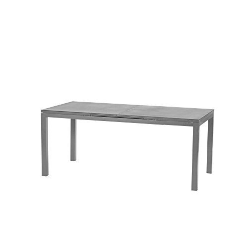 Siena Garden Ausziehtisch Miros, 180/240x90x76cm, Gestell: Aluminium, pulverbeschichtet in silber, Tischplatte: Spraystone