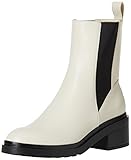Amazon Essentials Women's Chunky Sole Chelsea Boot, Ecru Faux Leather, 8