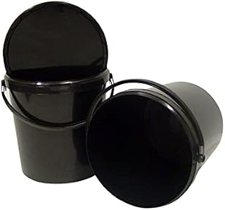 Other Hydroponics Black Bucket With Lid 5L 10L 20L 25L 33L Gardening DIY Storage UK (10L x2)