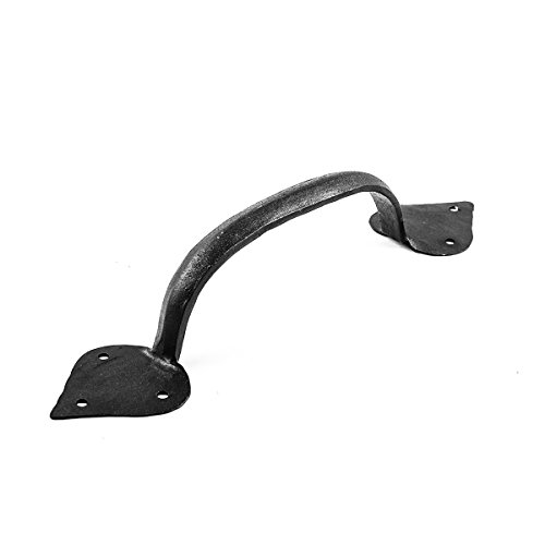 Renovators Supply Black Wrought Iron Door Handle 10 Inches Long Antique Heart Tip Design Pull Handle Rust Resistant Powder Coat Finish Farmhouse Barn Door Pull Handles With Mounting Hardware Pack Of 4 #TOP3