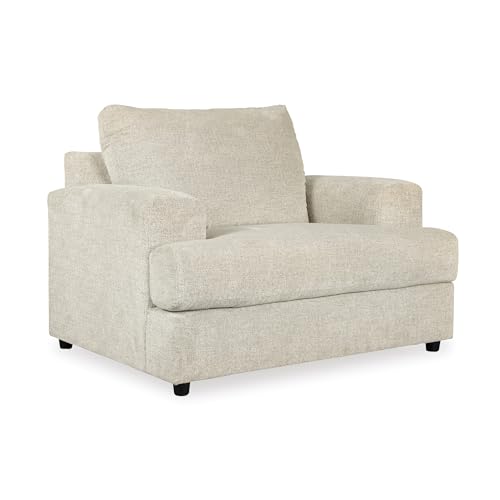 Signature Design by Ashley Soletren Contemporary Chenille Chair and a Half, Off-White