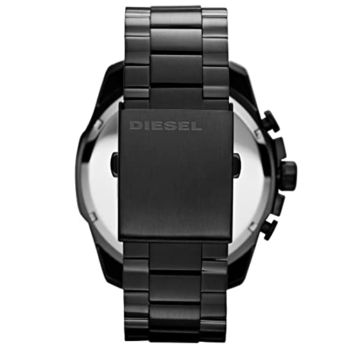 Diesel Herren Mega Chief Chronograph, 59 mm Gehäusegröße, Edelstahluhr