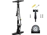 ✅ SEHR GENAU UND GUT ABLESBAR - Die Fahrradluftpumpe verfügt über ein genau ablesbares Manometer in Bar und PSI. Durch den robusten Stahl Zylinder ist die Pumpe zudem super stabil und haltbar und erreicht problemlos Drücke bis maximal 11 Bar/160 PSI.
