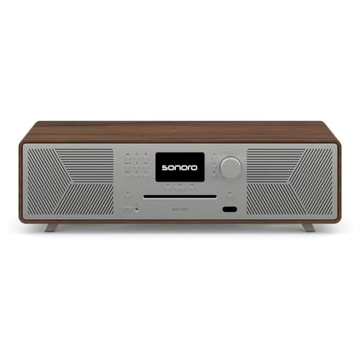 sonoro MEISTERSTÜCK (Gen.2) Kompaktanlage mit CD Player (Airplay, Google Cast, Spotify, FM, DAB+) Walnuss