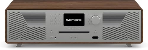 sonoro MEISTERSTÜCK (Gen.2) Kompaktanlage mit CD Player (Airplay, Google Cast, Spotify, FM, DAB+) Walnuss