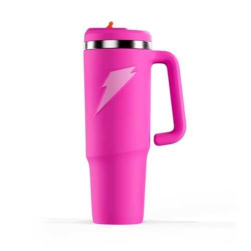 Image of Gatorade Crossover Stainless Steel Tumbler Water Bottle, Pink, Double-Wall Insulation, 36 fl oz