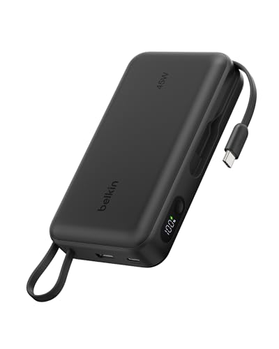 Belkin UltraCharge 20000mAh Power Bank, USB-C-Kabel und Anzeige – Schwarz – Ansicht 1