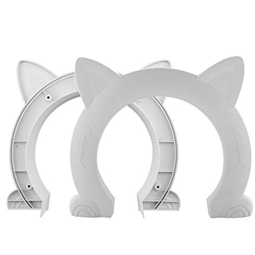 IKUSO Katzentür Innentür,Katzentür Katzenklappe Für Katzen bis zu 10 kg,Katzentunnel für Zimmertüren(weiß)