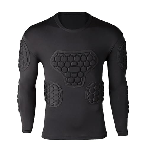 Générique Maillot De Compression Rembourré Pour Football, Noir, Manche Longue, Ajustée, Unisexe, 1 Unité
