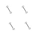 4pc Tongue Ring Clear Retainer Body Piercing with No-ceum Half Ball Surgical Steel 14 Gauge 5/8" By Eg Gifts