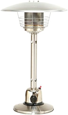 4kW Propane Table Top Outdoor Heater - Includes Safety Snap-On Hose Connector - Protective Flame Guard