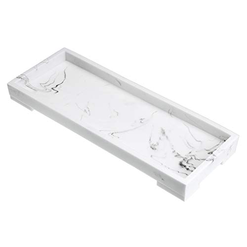 Hipiwe Resin Vanity Tray - Toilet Tank Storage Tray Bathroom Bathtub Tray, Marble