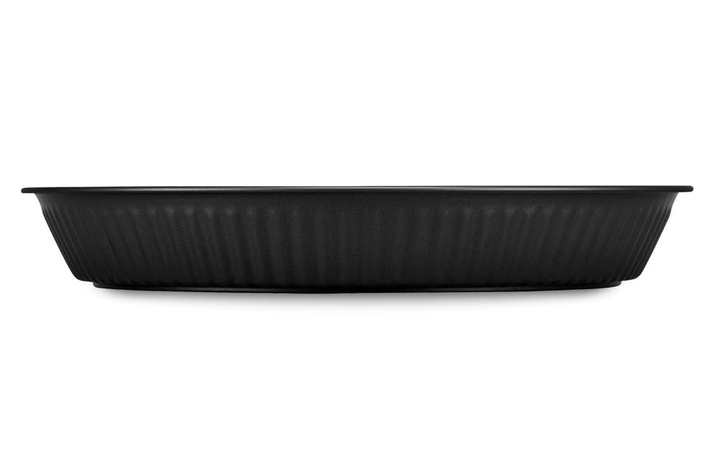 Moule à Tarte Formegolose 28cm - Acier Double Revêtement Antiadhésif Noir - Pour Four Traditionnel