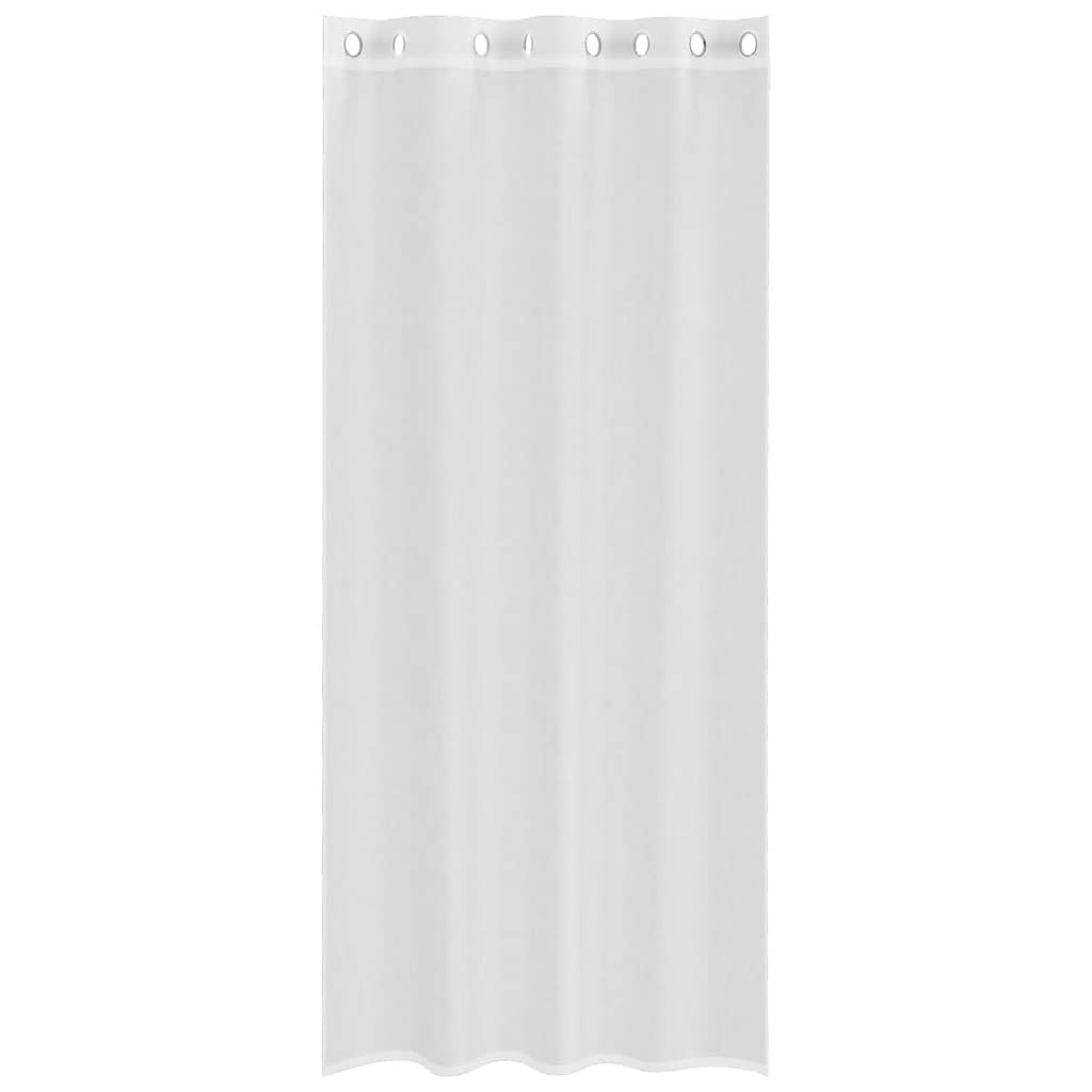 Voile Vorhänge mit Ösen 2 Stück Weiß 140x225 cm 100% Polyester semi-transparent lichtdurchlässig Sichtschutz Wohnzimmer Schlafzimmer Küche