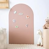 Magnettafel Kinder Zeichentafel 80x100cm, Magnetische Zeichentafel mit Aufbewahrungsbox und Reinigungstuch, Magnetwand Gewölbte für Jungen Mädchen (Kamelrosa)