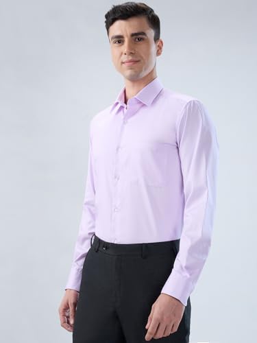 Image of Park Avenue Men Modern Slim Fit Structure Pattern Cotton Polyester Blend Semi Cutaway Collar Full Sleeve Formal Shirt