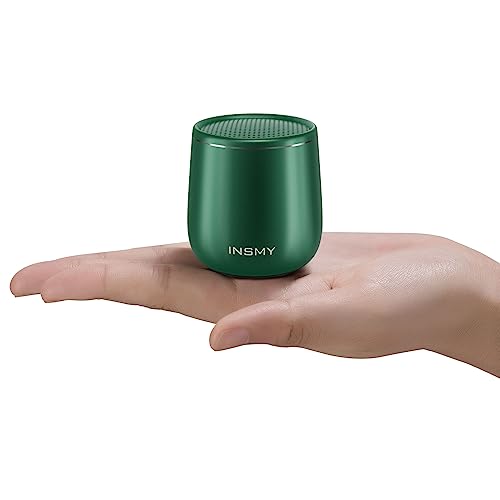 INSMY Small Bluetooth Speaker, Waterproof Mini Portable Wireless Speaker, Punchy Bass Rich Audio Stereo Pairing, Handheld Pocket Size for Hiking Biking Gift Laptop Tablet (Green)