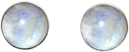 Vista 11 de Gemstone Stud Post Earrings, 925 Sterling Silver Gemstone Earring 6 MM Round Girl Women Gift