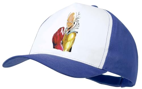 MERCHANDMANIA Gorra Azul Saitama puño One Punch Man Lucha Combate peleas Color Cap
