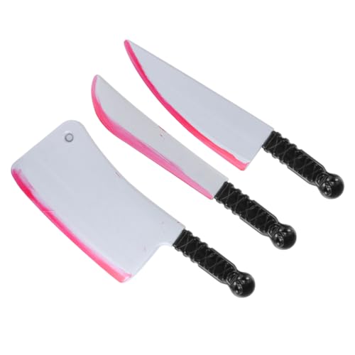 YARNOW 3 Pièces Couteaux Halloween Simulés Ensanglantés Accessoires Réalistes pour Fête Costumée et Décorations Halloween