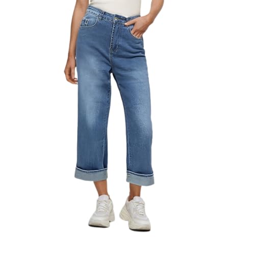 Jean large pour femme à taille haute gainante et confort