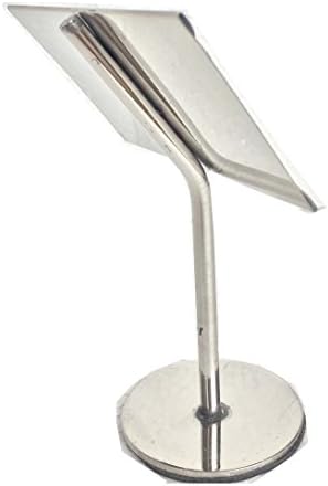 Stainless Steel Small 2 Pc Name Plate Stand for Dinner cookware Dinning Recipe Name Size 9 X 6 cm Price List Card Label tag Frame