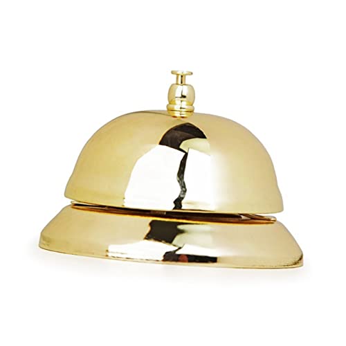 FOYTOKI Premium Golden Call Bell - Ideal for Customer Service - School - Restaurant - Reception Areas - Hotel & Dinner Usage - Effective Buzzer for Attention - Pet Training Tool